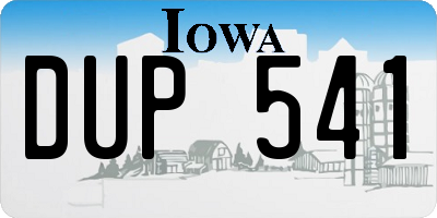 IA license plate DUP541