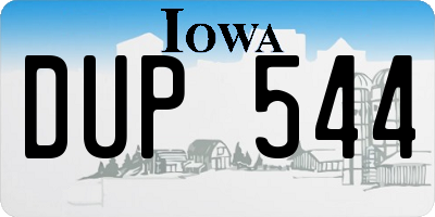 IA license plate DUP544
