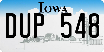 IA license plate DUP548