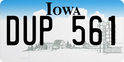IA license plate DUP561