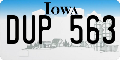 IA license plate DUP563