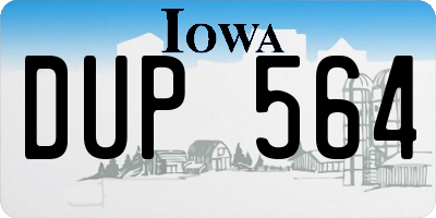 IA license plate DUP564