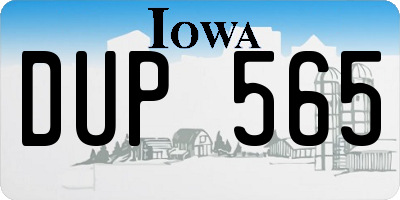 IA license plate DUP565