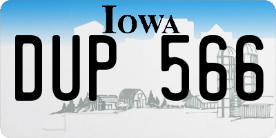 IA license plate DUP566