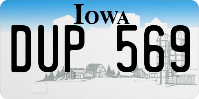 IA license plate DUP569