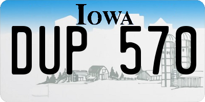 IA license plate DUP570