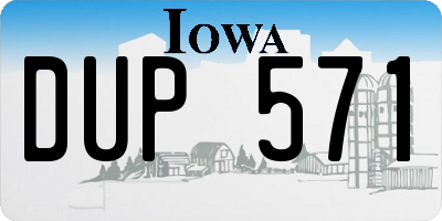 IA license plate DUP571