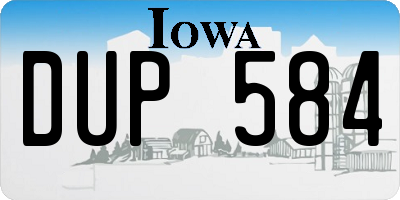IA license plate DUP584