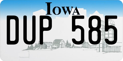 IA license plate DUP585