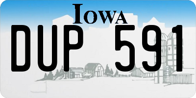 IA license plate DUP591