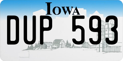 IA license plate DUP593