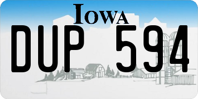 IA license plate DUP594