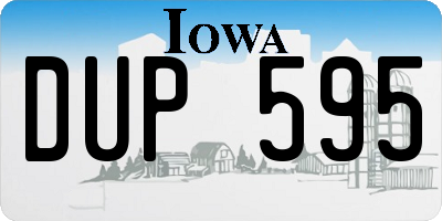 IA license plate DUP595