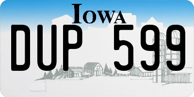 IA license plate DUP599