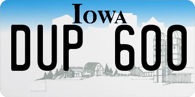 IA license plate DUP600