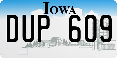 IA license plate DUP609