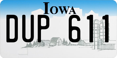 IA license plate DUP611