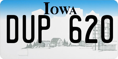 IA license plate DUP620