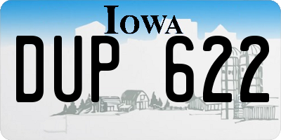IA license plate DUP622