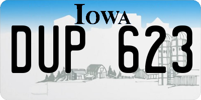 IA license plate DUP623