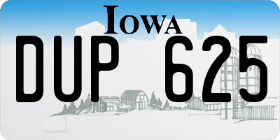 IA license plate DUP625