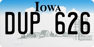 IA license plate DUP626