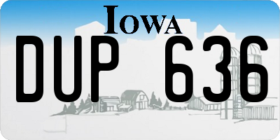 IA license plate DUP636