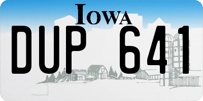 IA license plate DUP641