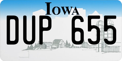 IA license plate DUP655