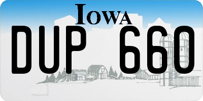 IA license plate DUP660