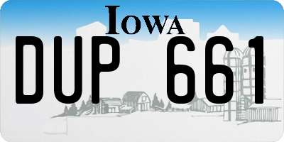 IA license plate DUP661