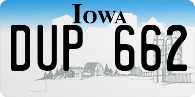 IA license plate DUP662