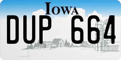 IA license plate DUP664