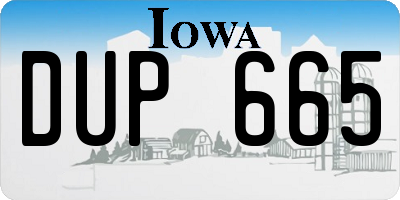 IA license plate DUP665