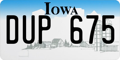 IA license plate DUP675