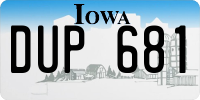 IA license plate DUP681