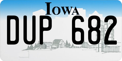 IA license plate DUP682