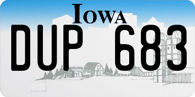 IA license plate DUP683