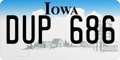 IA license plate DUP686