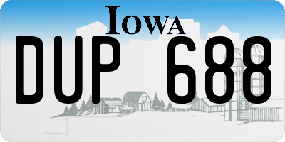 IA license plate DUP688