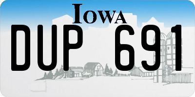 IA license plate DUP691