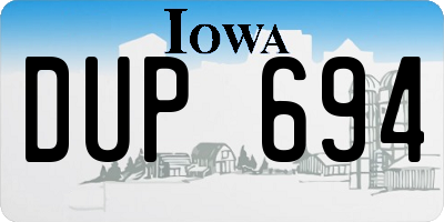 IA license plate DUP694