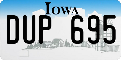 IA license plate DUP695
