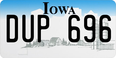 IA license plate DUP696
