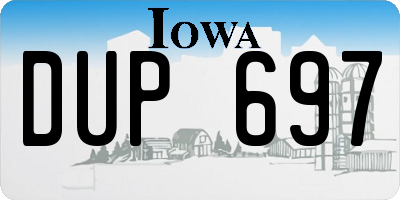 IA license plate DUP697