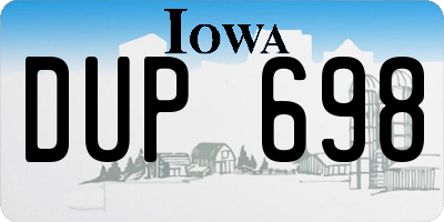IA license plate DUP698