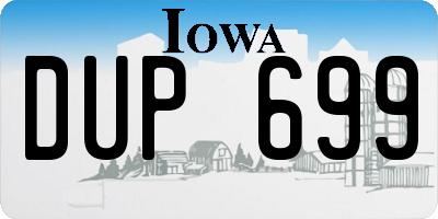 IA license plate DUP699
