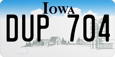 IA license plate DUP704