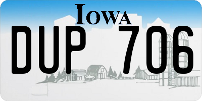 IA license plate DUP706