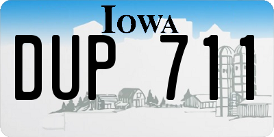 IA license plate DUP711